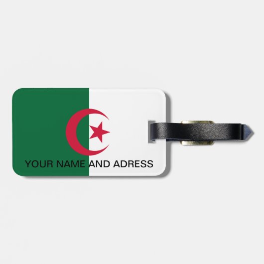 Bagagelabel met Algerijnse vlag (Achterkant horizontaal)