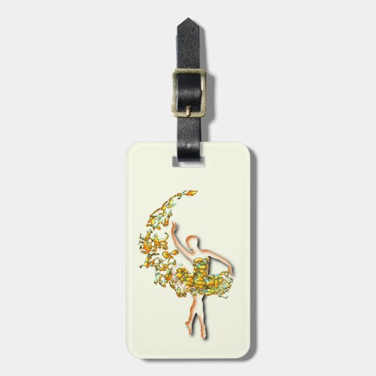 Bagagelabel met Ballet Dancer Girl - Ballerina (Voorkant verticaal)