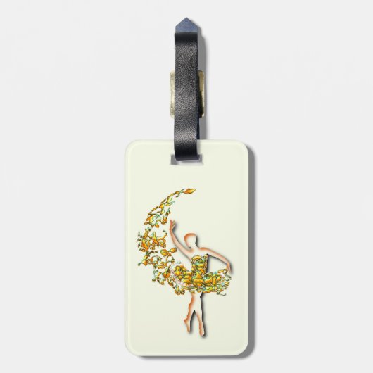 Bagagelabel met Ballet Dancer Girl - Ballerina (Achterkant verticaal)