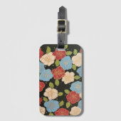 Bagagelabel met blauw, roze, groen en goud (Voorkant (verticaal))