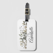 Bagagelabel met botanische bladeren (Voorkant (verticaal))