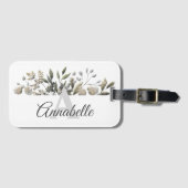Bagagelabel met botanische bladeren (Voorkant (horizontaal))