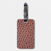 Bagagelabel met bruine ledertextuur (Achterkant verticaal)