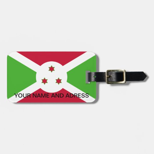 Bagagelabel met Burundese vlag (Voorkant horizontaal)