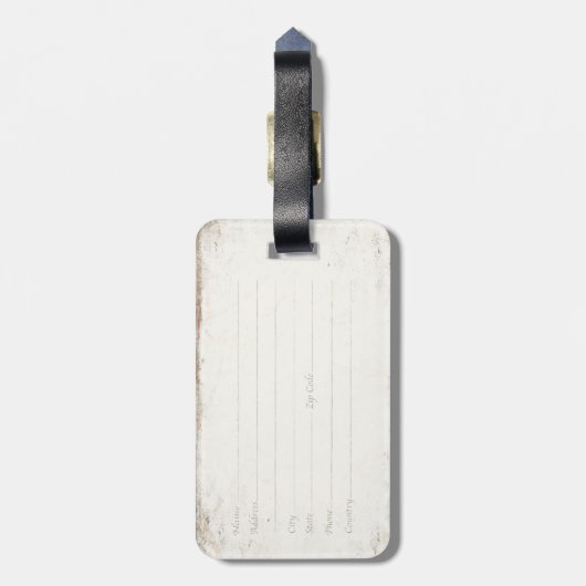 bagagelabel met Canadian Rockies Ski Print (Achterkant verticaal)