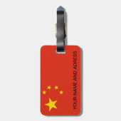 Bagagelabel met Chinese vlag (Achterkant verticaal)