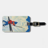 bagagelabel met Cute  Ski Print (Voorkant horizontaal)