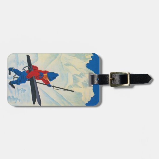 bagagelabel met Cute  Ski Print (Voorkant horizontaal)