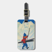 bagagelabel met Cute  Ski Print (Voorkant verticaal)