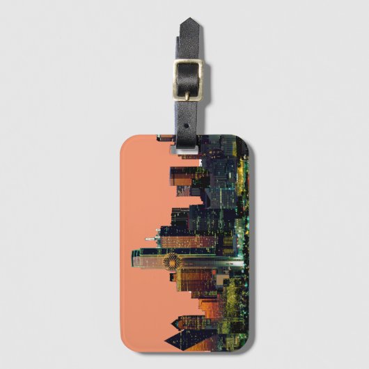 Bagagelabel met de Dallas Skyline (Voorkant (verticaal))