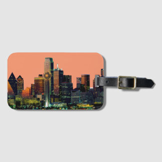 Bagagelabel met de Dallas Skyline
