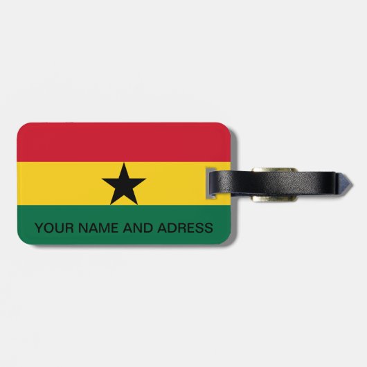 Bagagelabel met de Ghanese vlag (Achterkant horizontaal)