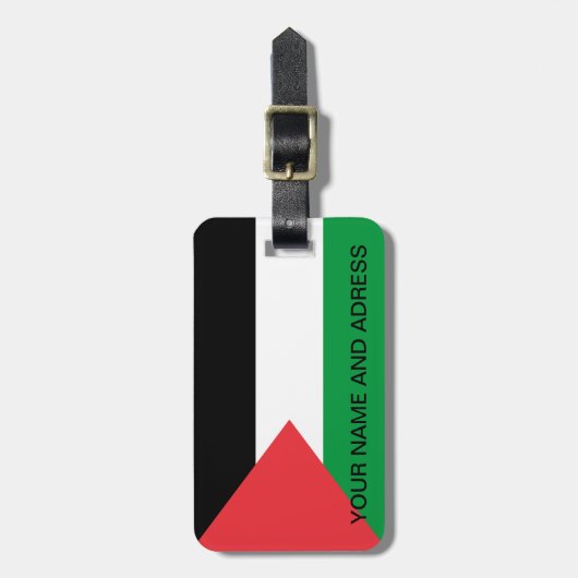 Bagagelabel met de Palestijnse vlag (Voorkant verticaal)