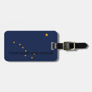 Bagagelabel met de vlag van Alaska, VS