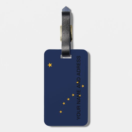Bagagelabel met de vlag van Alaska, VS (Achterkant verticaal)