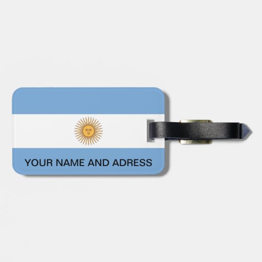 Bagagelabel met de vlag van Argentinië (Achterkant horizontaal)