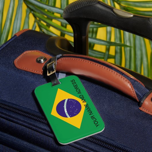 Bagagelabel met de vlag van Brazilië (Voorkant Insitu 1)