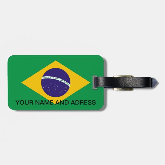 Bagagelabel met de vlag van Brazilië (Achterkant horizontaal)