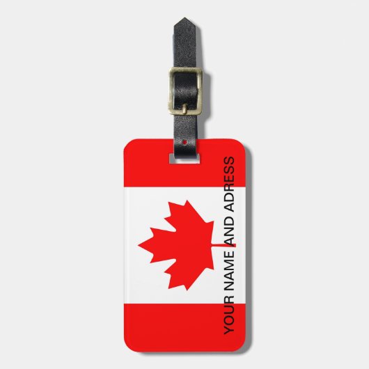 Bagagelabel met de vlag van Canada (Voorkant verticaal)