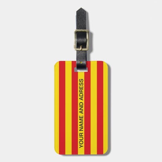 Bagagelabel met de vlag van Catalonië (Voorkant verticaal)