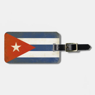 bagagelabel met de vlag van Cuba in nood