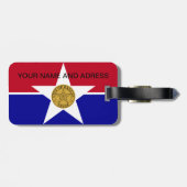 Bagagelabel met de vlag van Dallas City, Verenigde (Achterkant horizontaal)