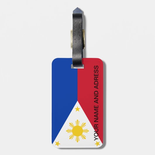 Bagagelabel met de vlag van de Filipijnen (Achterkant verticaal)