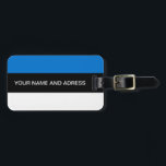 Bagagelabel met de vlag van Estland<br><div class="desc">Reis met trots en laat uw koffer opvallen met dit levendige Bagagelabel met de vlag van Estland! Dit bagagelabel is ideaal voor zowel casual reizigers als patriottische globetrotters en voegt een gedurfd en herkenbaar Ests identiteitssymbool toe aan uw tassen. De iconische blauwe, zwarte en witte strepen van de Estse vlag...</div>