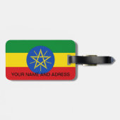 Bagagelabel met de vlag van Ethiopië (Achterkant horizontaal)