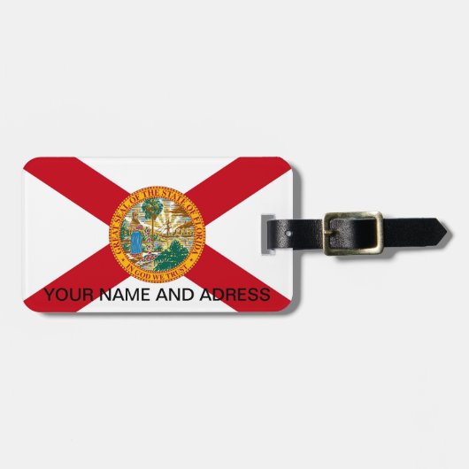 Bagagelabel met de vlag van Florida, VS (Voorkant horizontaal)