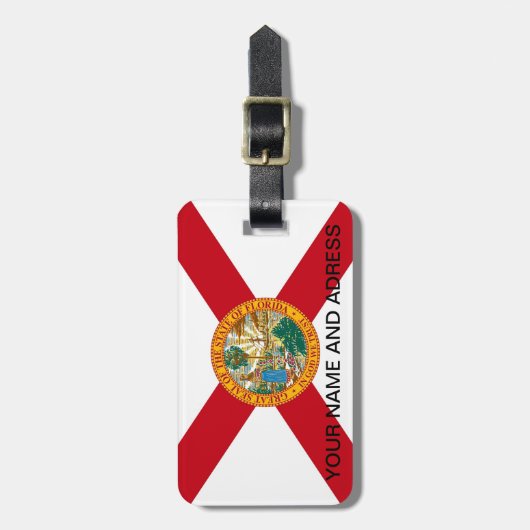 Bagagelabel met de vlag van Florida, VS (Voorkant verticaal)