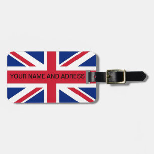 Bagagelabel met de vlag van het Verenigd Koninkrij