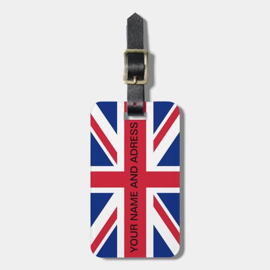 Bagagelabel met de vlag van het Verenigd Koninkrij (Voorkant verticaal)
