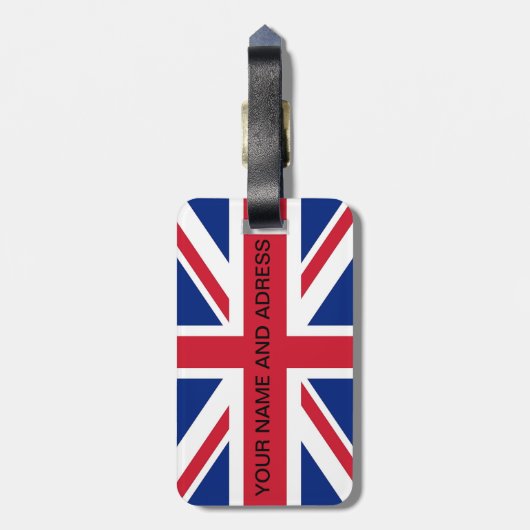 Bagagelabel met de vlag van het Verenigd Koninkrij (Achterkant verticaal)
