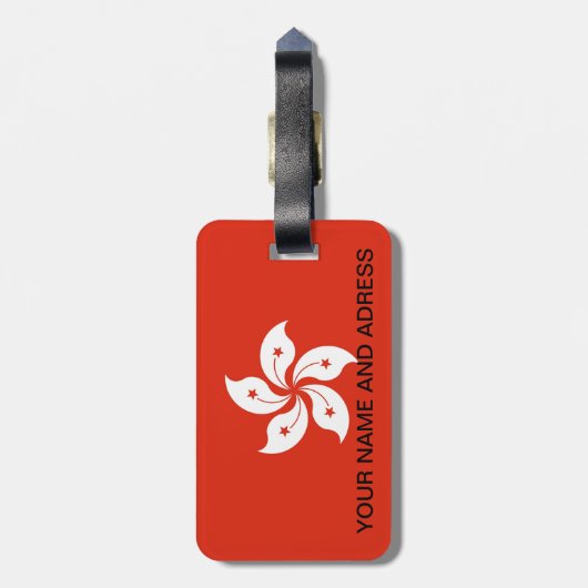 Bagagelabel met de vlag van Hongkong (Achterkant verticaal)