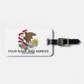 Bagagelabel met de vlag van Illinois, Verenigde St (Voorkant horizontaal)