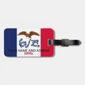 Bagagelabel met de vlag van Iowa, VS (Achterkant horizontaal)