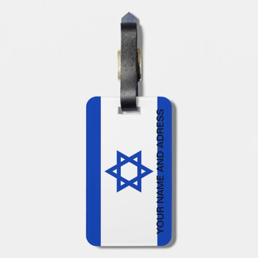 Bagagelabel met de vlag van Israël (Achterkant verticaal)
