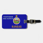 Bagagelabel met de vlag van Kansas, VS (Voorkant horizontaal)