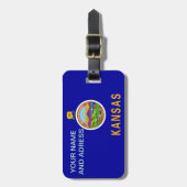 Bagagelabel met de vlag van Kansas, VS (Voorkant verticaal)