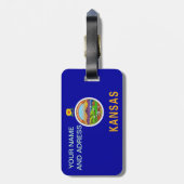Bagagelabel met de vlag van Kansas, VS (Achterkant verticaal)