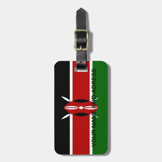 Bagagelabel met de vlag van Kenia (Voorkant verticaal)