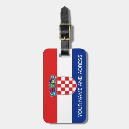 Bagagelabel met de vlag van Kroatië (Voorkant verticaal)