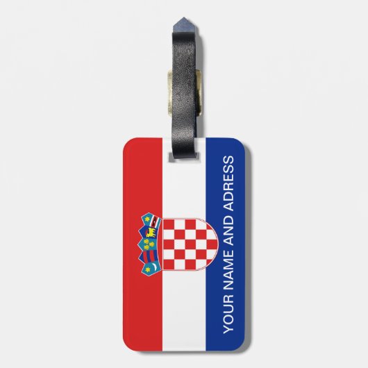 Bagagelabel met de vlag van Kroatië (Achterkant verticaal)