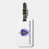 Bagagelabel met de vlag van Massachusetts, Verenig (Voorkant verticaal)