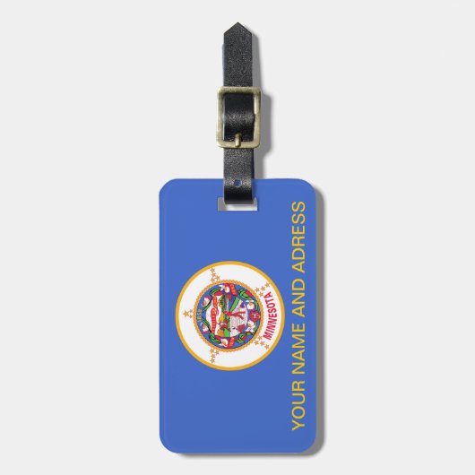 Bagagelabel met de vlag van Minnesota, VS (Voorkant verticaal)
