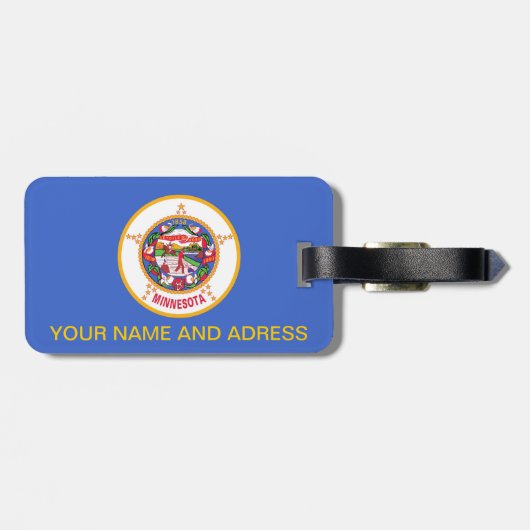 Bagagelabel met de vlag van Minnesota, VS (Achterkant horizontaal)