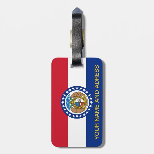Bagagelabel met de vlag van Missouri, VS (Achterkant verticaal)