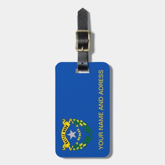 Bagagelabel met de vlag van Nevada, VS (Voorkant verticaal)