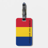 Bagagelabel met de vlag van Roemenië (Achterkant verticaal)